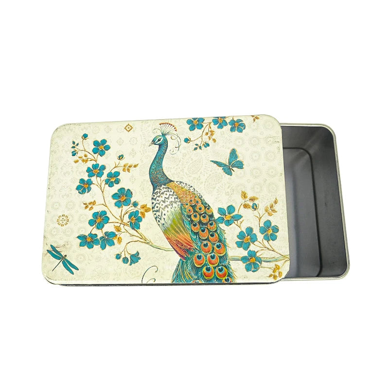 3Pcs/Set Metal Pastoral Style Peacock Butterfly Mini Storage Box Household Daily Necessities Jewelry Candy Organizer Box