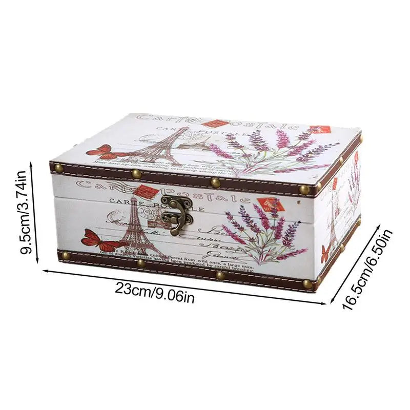 British style wooden storage box daily necessities home dust box souvenir jewelry box children's storage box vintage storage